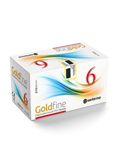 Gold Fine Disposable Insulin Pen Needle 6 mm 